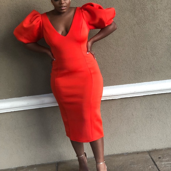 asos puff sleeve dress